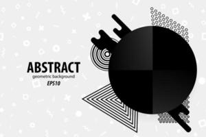 Abstract geometric shapes design in black, white, gray vector