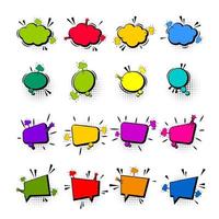 Comic book colored empty speech bubble set vector