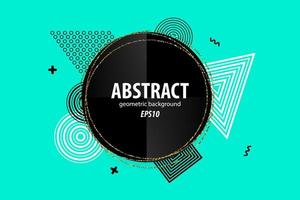 Abstract geometric shapes design on green vector