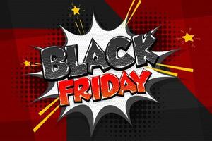 Black friday comic text speech bubble design vector