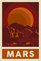 Retro Rustic Classic Mars Poster vector