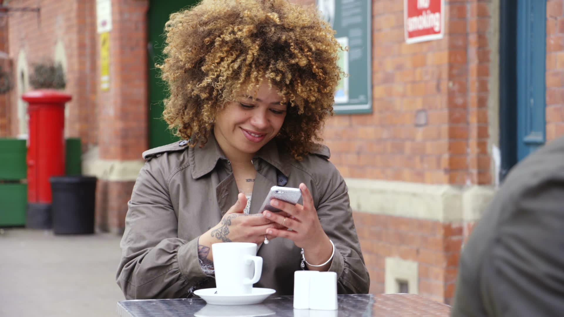 Tea and Texting 1419343 Stock Video at Vecteezy