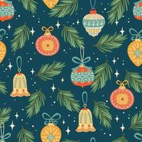 Christmas and Happy New Year pattern vector