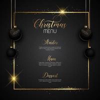 Christmas sparkly menu design vector