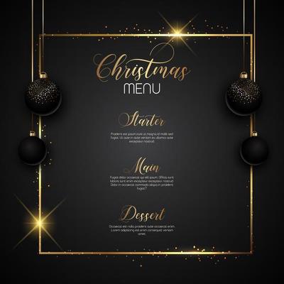 Christmas sparkly menu design