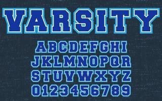 Varsity design alphabet