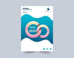 Modern Interlocking Circles Annual Report Design vector