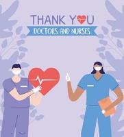 Greeting and gratitude composition for health care workers vector