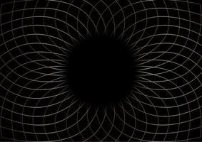 Elegant symmetrical golden line frame with circular space vector