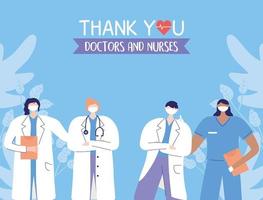 Greeting and gratitude composition for health care workers vector