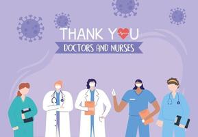 Greeting and gratitude composition for health care workers vector