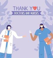 Greeting and gratitude composition for health care workers vector