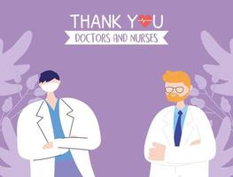 Greeting and gratitude composition for health care workers vector