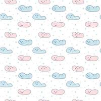 Cartoon clouds scandinavian seamless pattern vector