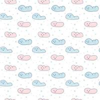 Cartoon clouds scandinavian seamless pattern vector