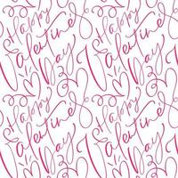 Cute Happy Valentine's Day calligraphic seamless pattern vector
