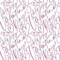 Cute Happy Valentine's Day calligraphic seamless pattern vector