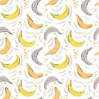 Seamless stylish pattern with fresh yellow bananas vector