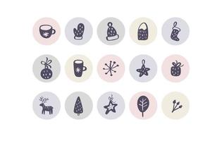 Pastel highlight Christmas element icon collection