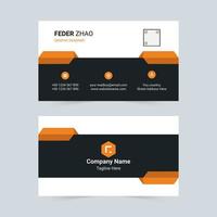 Modern orange and black. business business card template vector