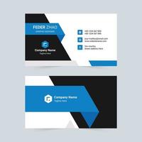 Blue corporate business card vector