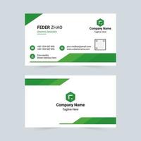 Elegant green business card template vector