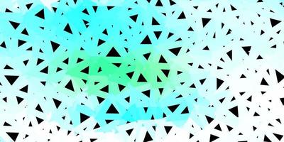 Fondo de mosaico triangular azul claro y verde. vector