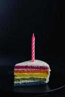 pastel de cumpleaños arcoiris foto