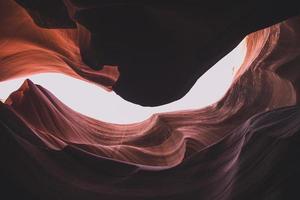 Looking up through a canyon photo