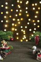 decoración navideña con luces de cadena foto