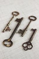 Antique keys on table