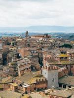 Aerial view of village houses photo