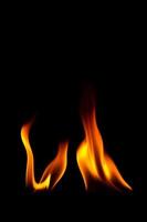 Flames over black background photo