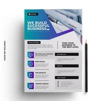 Purple Blue Gradient and Gray Business Flyer Template vector