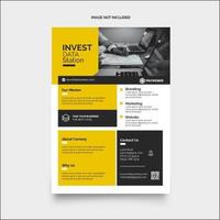 Yellow Black Brochure Flyer Design Print Template vector