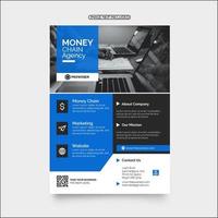 Blue Flyer Brochure Design Template vector