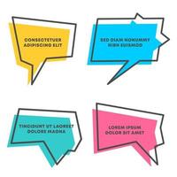 Colored quote speech bubble template set vector