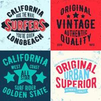 conjunto de estampados de diseño vintage para camisetas vector