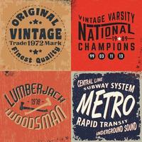 conjunto de estampados de diseño vintage para camisetas vector