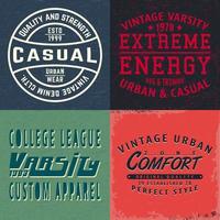 Set of vintage design prints for t-shirts vector