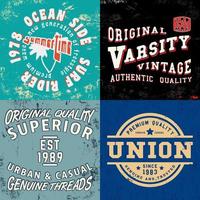 Set of vintage design prints for t-shirts vector