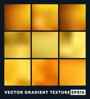 conjunto de texturas de degradado dorado vector