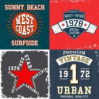 Set of vintage design prints for t-shirts vector