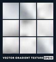 Set of silver gradient textures vector