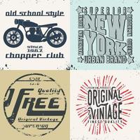 Set of vintage design prints for t-shirts vector