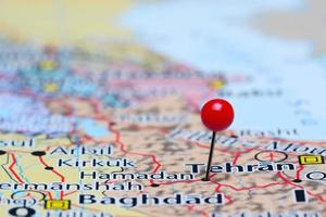 Hamadan pinned on a map of Asia photo