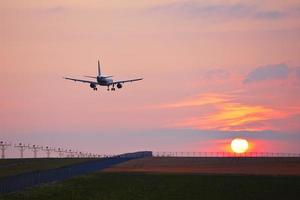 Airport at the sunset photo