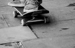 grungy sneakers and skateboard photo