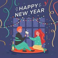 Stay at Home New Year Celebration vector