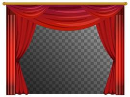 Red curtains with transparent background vector